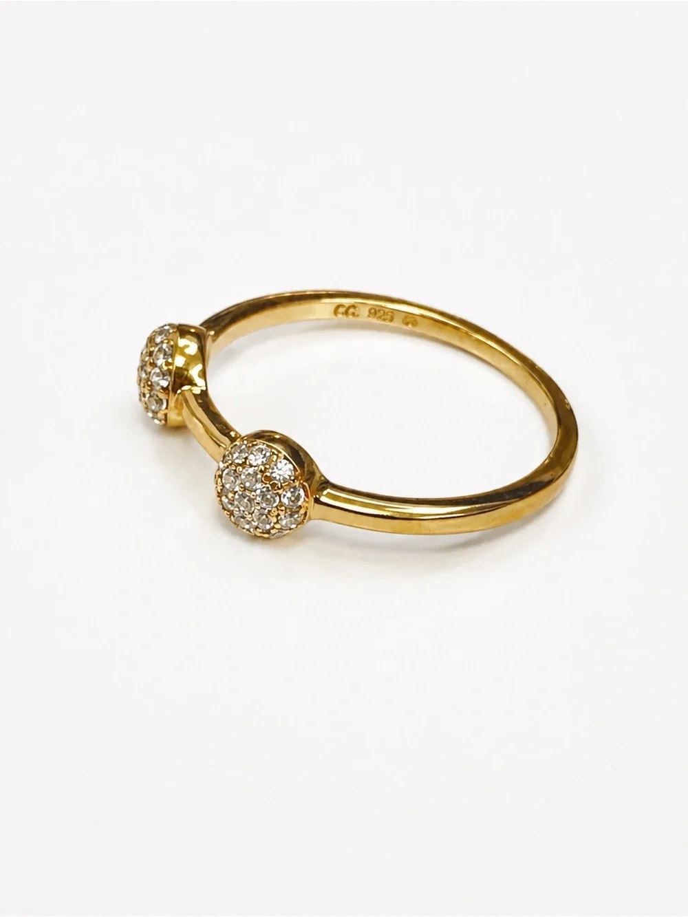 Crislu 18K over 925 Silver Double Pave CZ Ring.      Size 6.75
